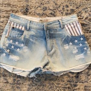 YMI American flag themed denim shorts size 4